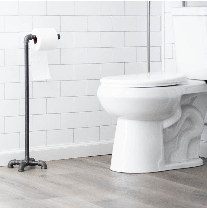 26.75 in. Freestanding Toilet Paper Holder By PIPE DECOR - Sweatfully