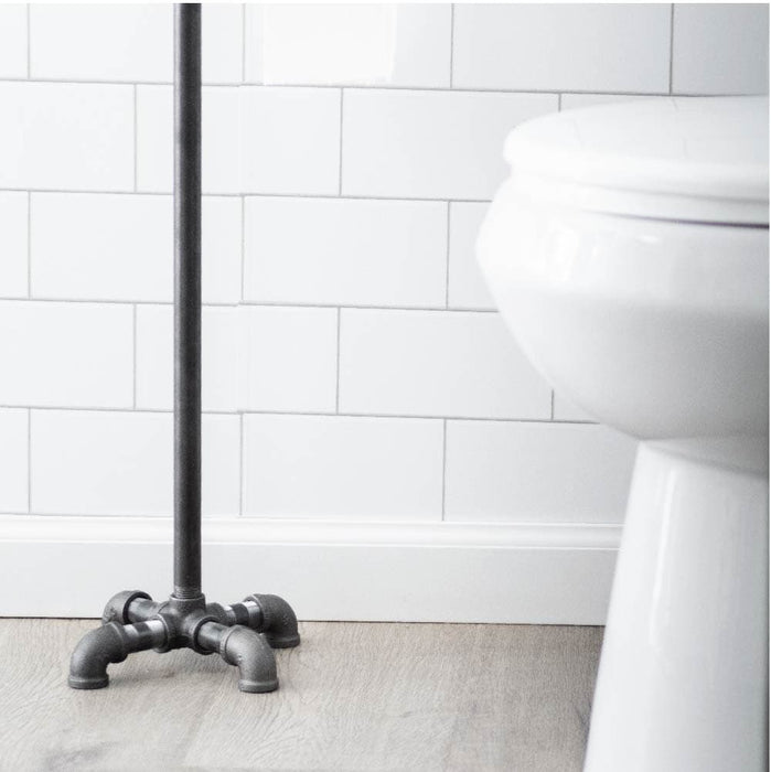 26.75 in. Freestanding Toilet Paper Holder By PIPE DECOR - Sweatfully