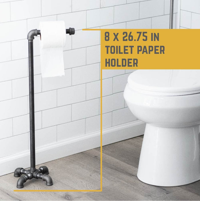 26.75 in. Freestanding Toilet Paper Holder By PIPE DECOR - Sweatfully