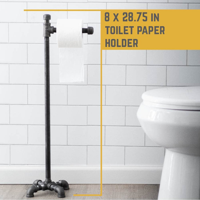 28.75 in. Freestanding Toilet Paper Holder By PIPE DECOR - Sweatfully