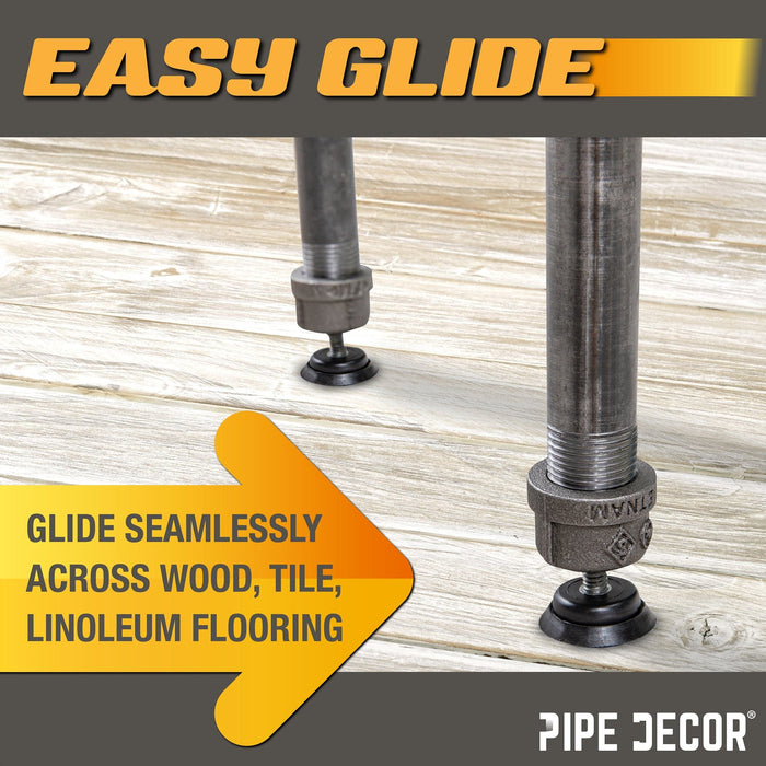 Furniture Leg Levelers for ½” Pipe Legs (4 Pack) - Sweatfully