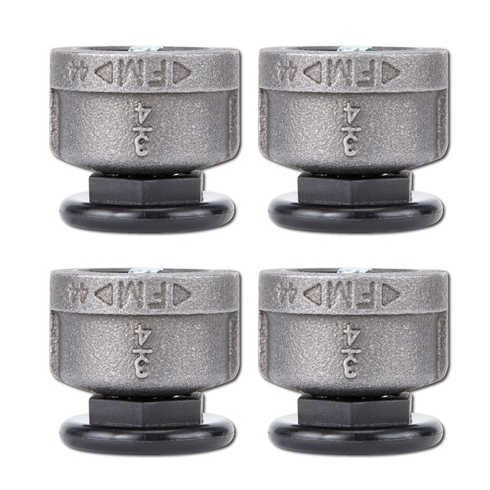 Furniture Leg Levelers for ¾” Pipe Legs (4 Pack) - Sweatfully