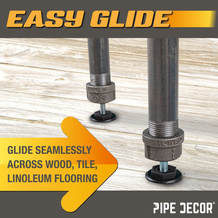 Furniture Leg Levelers for ¾” Pipe Legs (4 Pack) - Sweatfully
