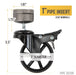 Swivel Caster Wheels for  1” Pipe with Locking Mechanism (4-Pack) - Sweatfully