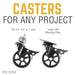 Swivel Caster Wheels for  ¾” Pipe with Locking Mechanism (4-Pack) - Sweatfully
