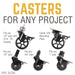 Mounted Swivel Caster Wheels for Wood Furniture with Locking Mechanism (4-Pack) - Sweatfully