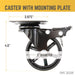 Mounted Swivel Caster Wheels for Wood Furniture with Locking Mechanism (4-Pack) - Sweatfully