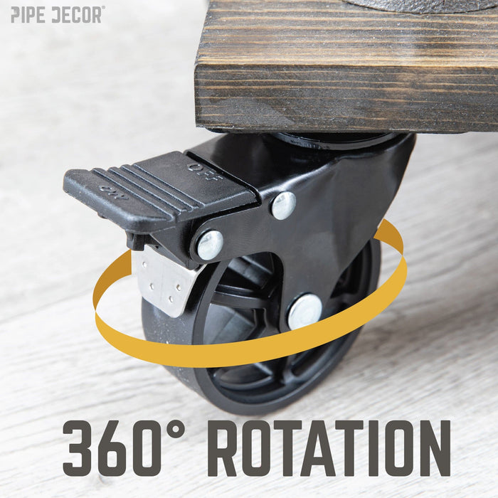 Mounted Swivel Caster Wheels for Wood Furniture with Locking Mechanism (4-Pack) - Sweatfully