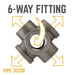 1 in. Black 6-Way Fitting - Sweatfully