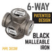 1 in. Black 6-Way Fitting - Sweatfully