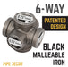 3/4 in. Black 6-Way Fitting - Sweatfully