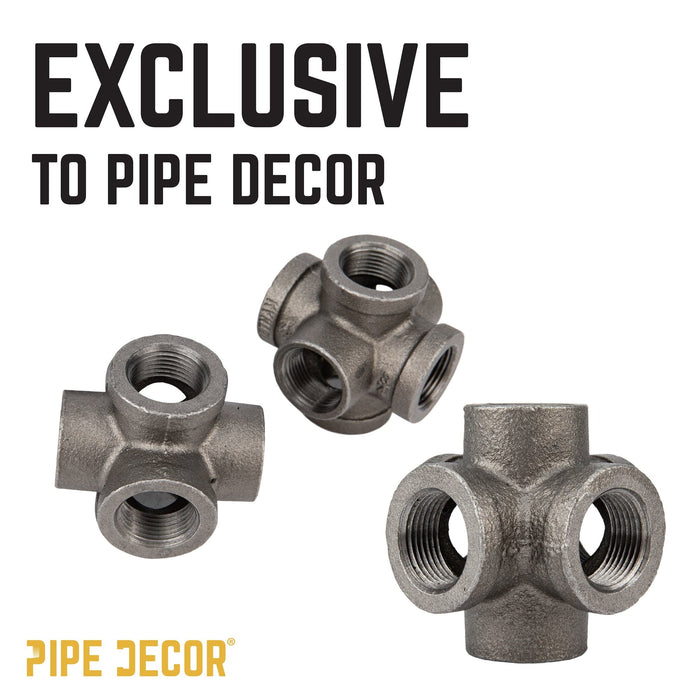 3/4 in. Black 6-Way Fitting - Sweatfully