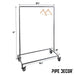 58 in. Rolling Single Rod Clothing Rack - Sweatfully