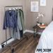 58 in. Rolling Single Rod Clothing Rack - Sweatfully