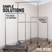 58 in. Rolling Single Rod Clothing Rack - Sweatfully