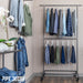 82 in. Rolling Double Rod Clothing Rack - Sweatfully