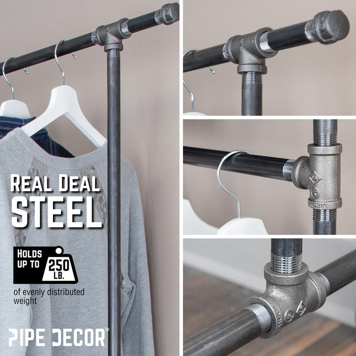 82 in. Rolling Double Rod Clothing Rack - Sweatfully