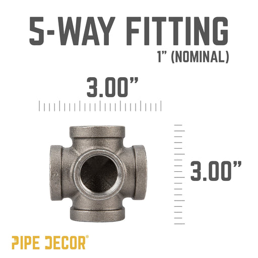 1 in. Black 5-Way Fitting - Sweatfully