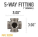 1 in. Black 5-Way Fitting - Sweatfully