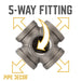 1 in. Black 5-Way Fitting - Sweatfully