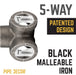 1 in. Black 5-Way Fitting - Sweatfully