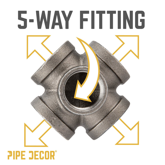 3/4 in. Black 5-Way Fitting - Sweatfully