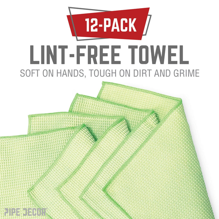 Microfiber Cleaning Cloth, Multi-purpose Lint-Free Towels, 12-Pack - Sweatfully