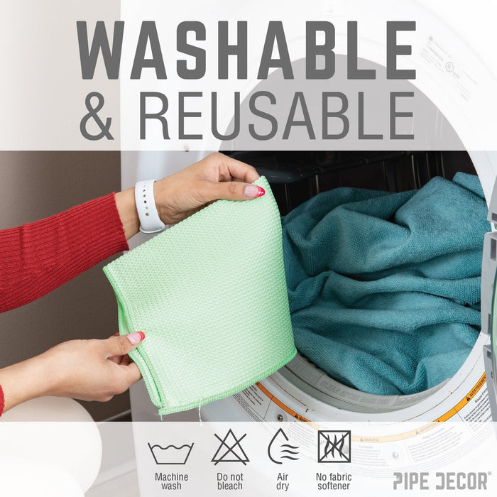 Microfiber Cleaning Cloth, Multi-purpose Lint-Free Towels, 12-Pack - Sweatfully