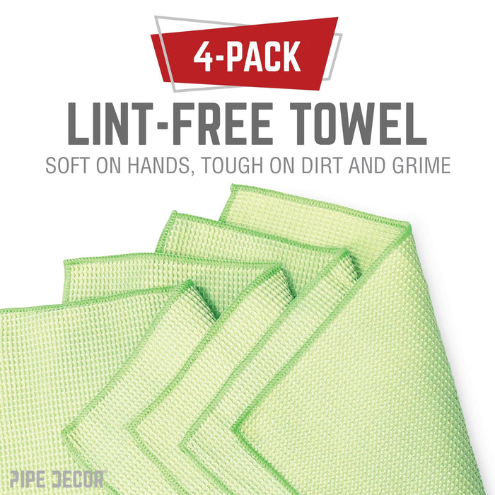 Microfiber Cleaning Cloth, Multi-purpose Lint-Free Towels, 4-Pack - Sweatfully
