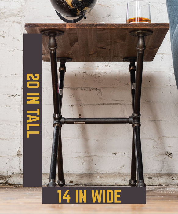 Criss Cross End Table By PIPE DECOR - Sweatfully