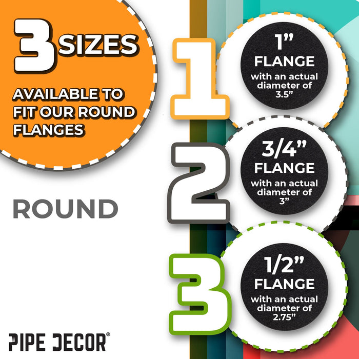 Heavy Duty Round Felt Pad for 3/4 in. Pipe Floor Flange, 3 in. Diameter (4-Pack) - Sweatfully