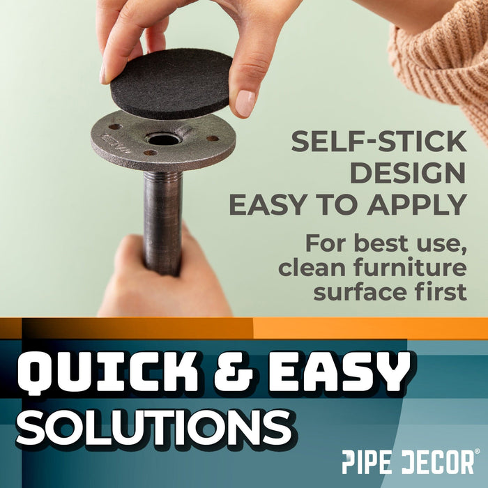 Heavy Duty Round Felt Pad for 3/4 in. Pipe Floor Flange, 3 in. Diameter (4-Pack) - Sweatfully