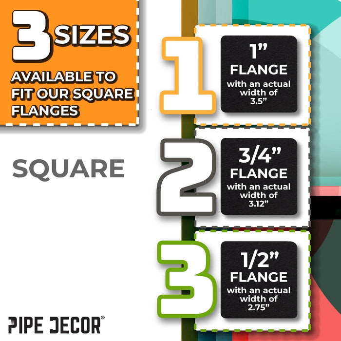 Heavy Duty Square Felt Pad for 1 in. Pipe Floor Flange, 3.5 in. x 3.5 in. (4-Pack) - Sweatfully