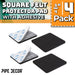 Heavy Duty Square Felt Pad for 3/4 in. Pipe Floor Flange, 3 in. x 3 in. (4-Pack) - Sweatfully