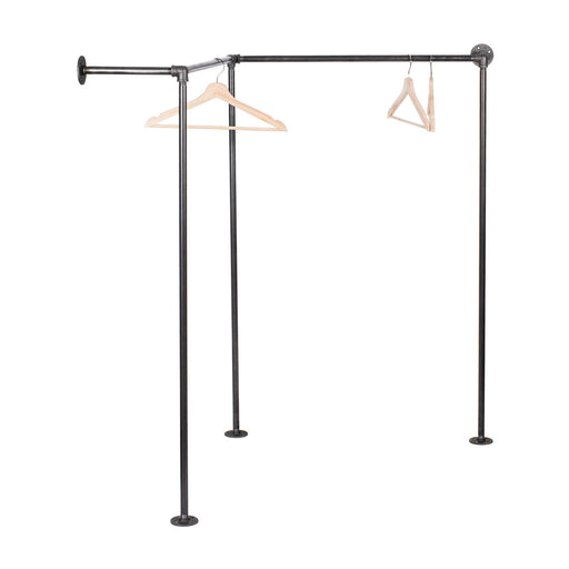 Wall And Floor Mounted Clothing Rack By PIPE DECOR - Sweatfully