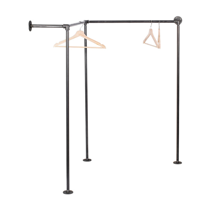 Wall And Floor Mounted Clothing Rack By PIPE DECOR - Sweatfully