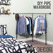 Wall And Floor Mounted Clothing Rack By PIPE DECOR - Sweatfully