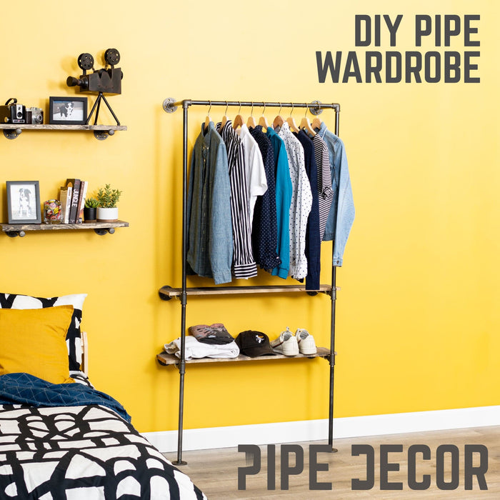 2 Shelf-Wall Mounted Clothing Rack - Sweatfully