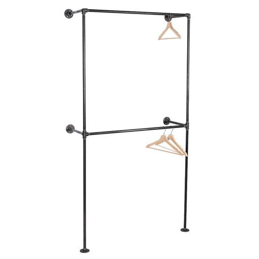 Wall Mounted Double Hung Clothing Rack - Sweatfully