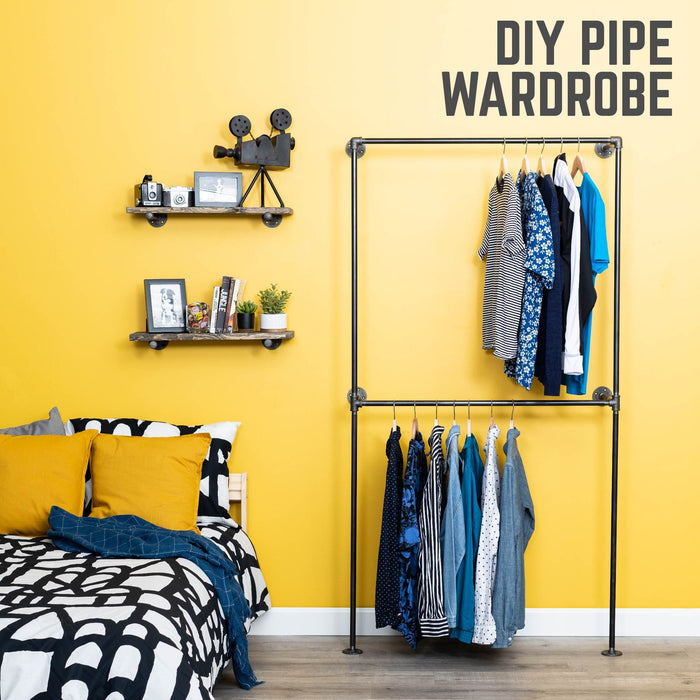 Wall Mounted Double Hung Clothing Rack - Sweatfully