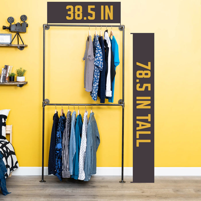 Wall Mounted Double Hung Clothing Rack - Sweatfully