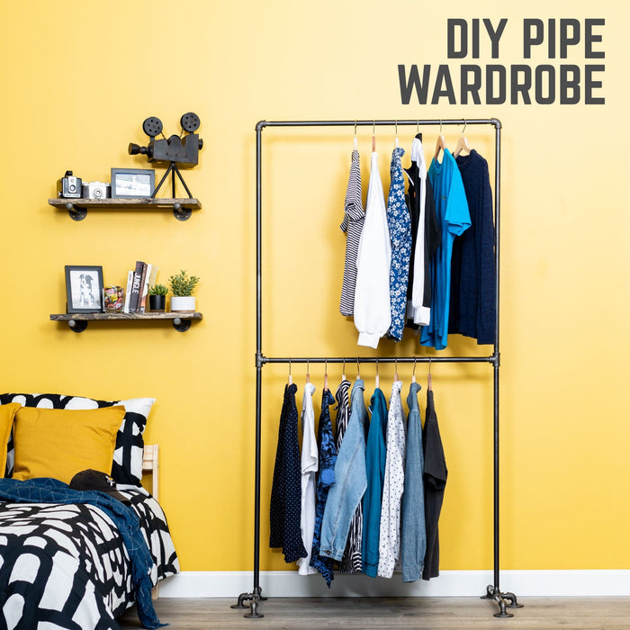 Freestanding Double Clothing Rack - Sweatfully