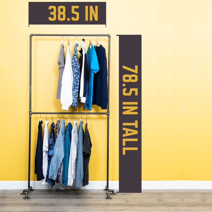 Freestanding Double Clothing Rack - Sweatfully
