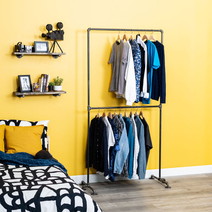 Freestanding Double Clothing Rack - Sweatfully