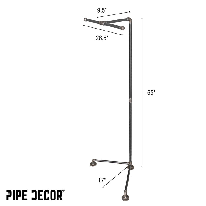 Freestanding Tee-Style Pipe Clothing Rack - Sweatfully