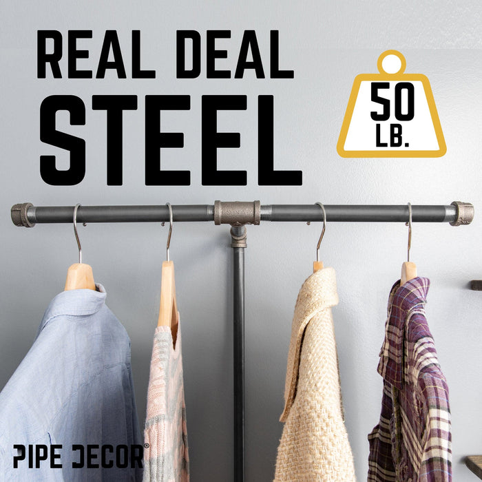 Freestanding Tee-Style Pipe Clothing Rack - Sweatfully