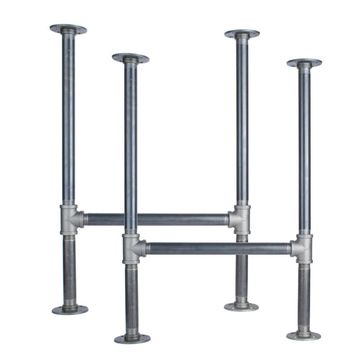 1 in. Heavy Duty H Round Flange Pipe Legs, for Restore Wood Dining Tabletops - Sweatfully