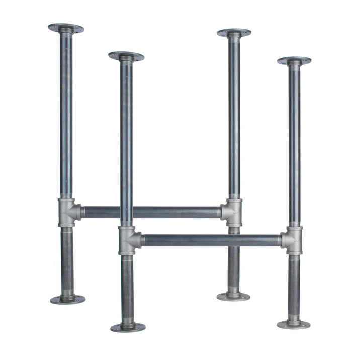 1 in. Heavy Duty H Round Flange Pipe Legs, for Restore Wood Dining Tabletops - Sweatfully