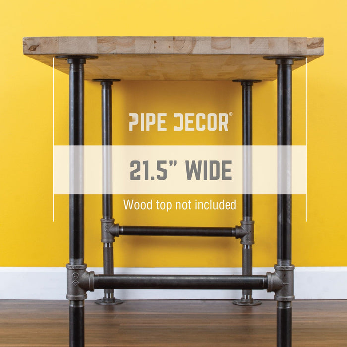 1 in. Heavy Duty H Round Flange Pipe Legs, for Restore Wood Dining Tabletops - Sweatfully