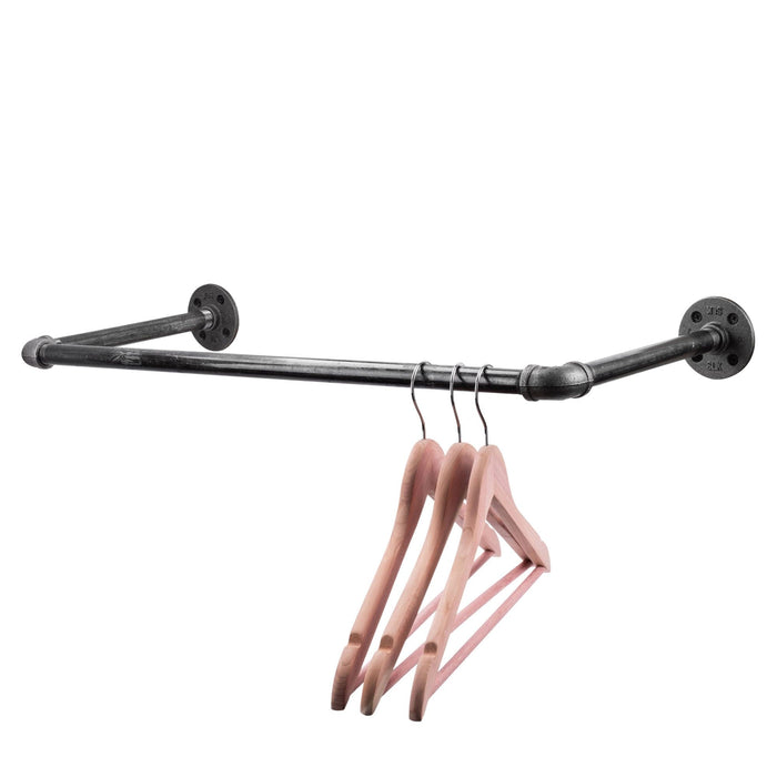 24 in. Industrial Pipe Clothing Rack (Wall Mounted) - Sweatfully